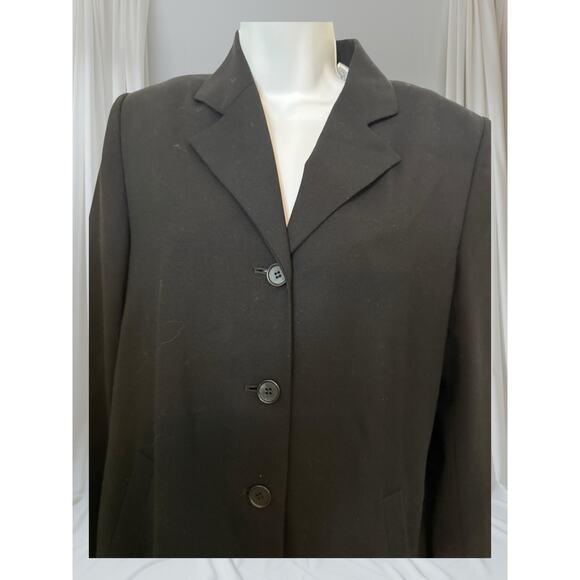 Valerie Stevens Pure Wool Black Long Blazer Coat– Women’s Size 4 - Picture 2 of 7